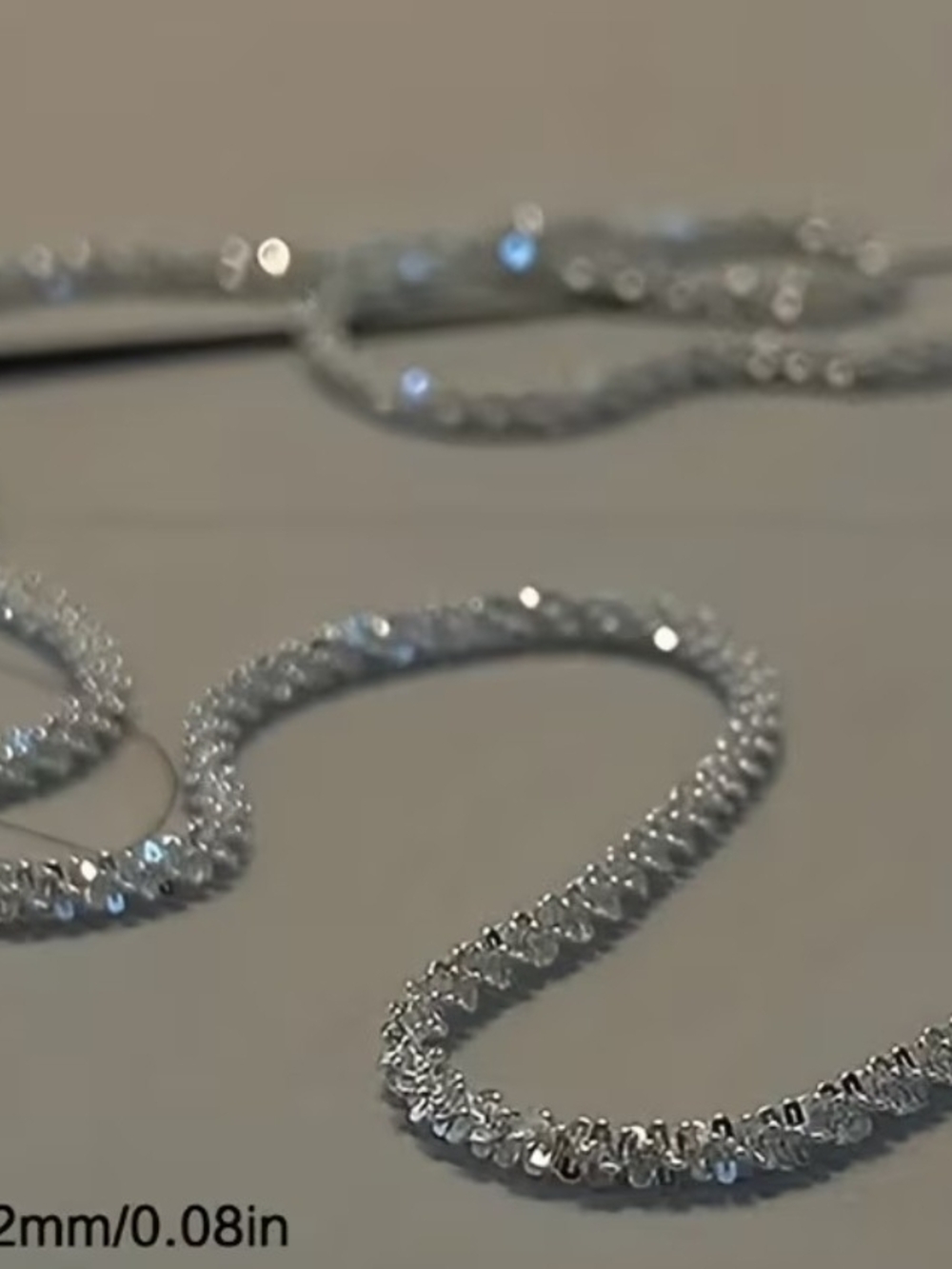 Silver Diamond-Cut Snake Chain Necklace - Picture 2 of 2